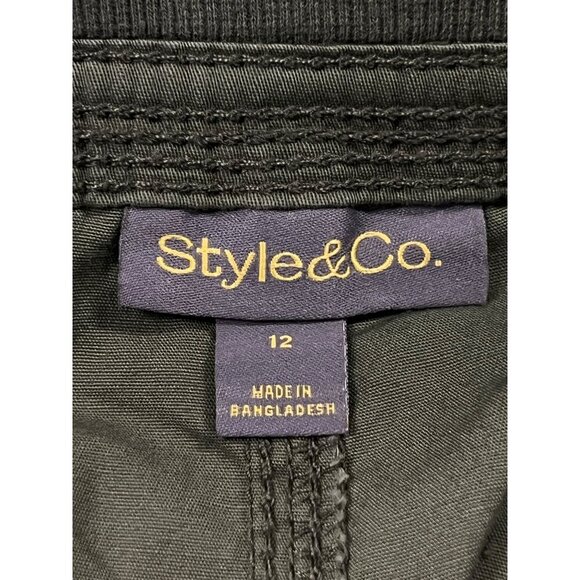 Style Co Womens Olive Green Capri Cargo Pants Size 12 Comfort Waist Mid Rise New - Picture 7 of 10